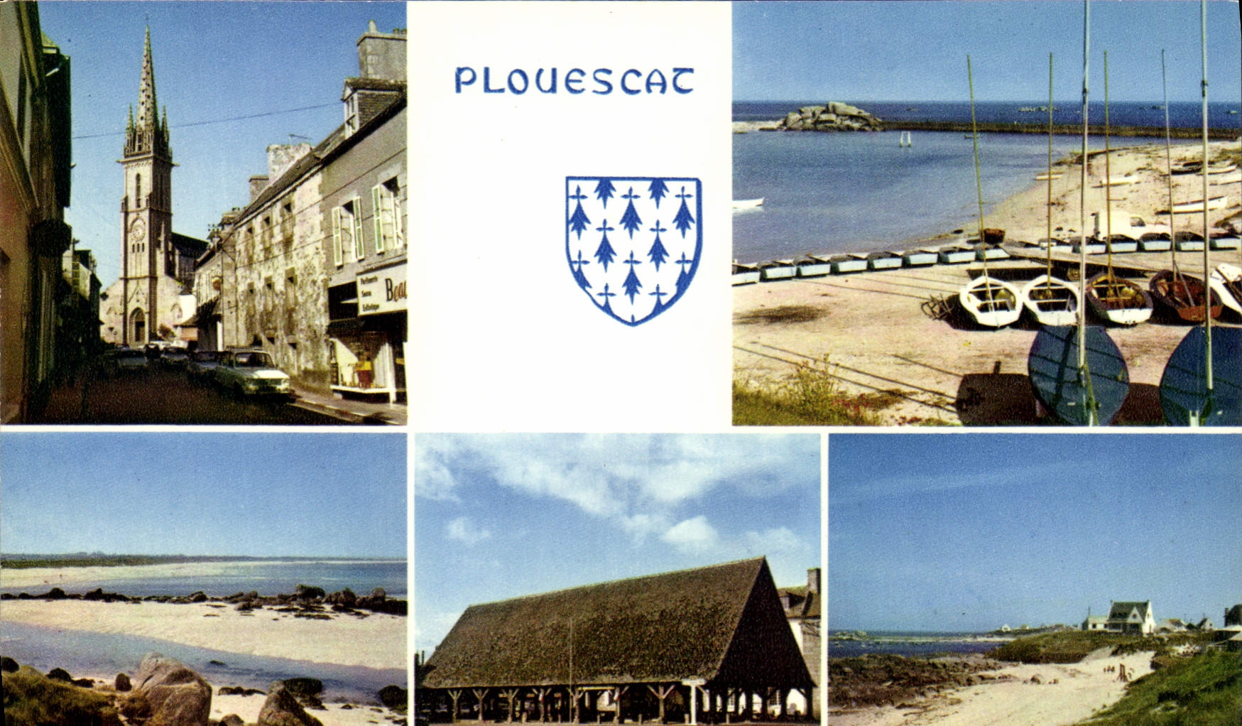 CPSM Plouescat Les Plages Les Vieilles Halles Et Le Centre Nautique