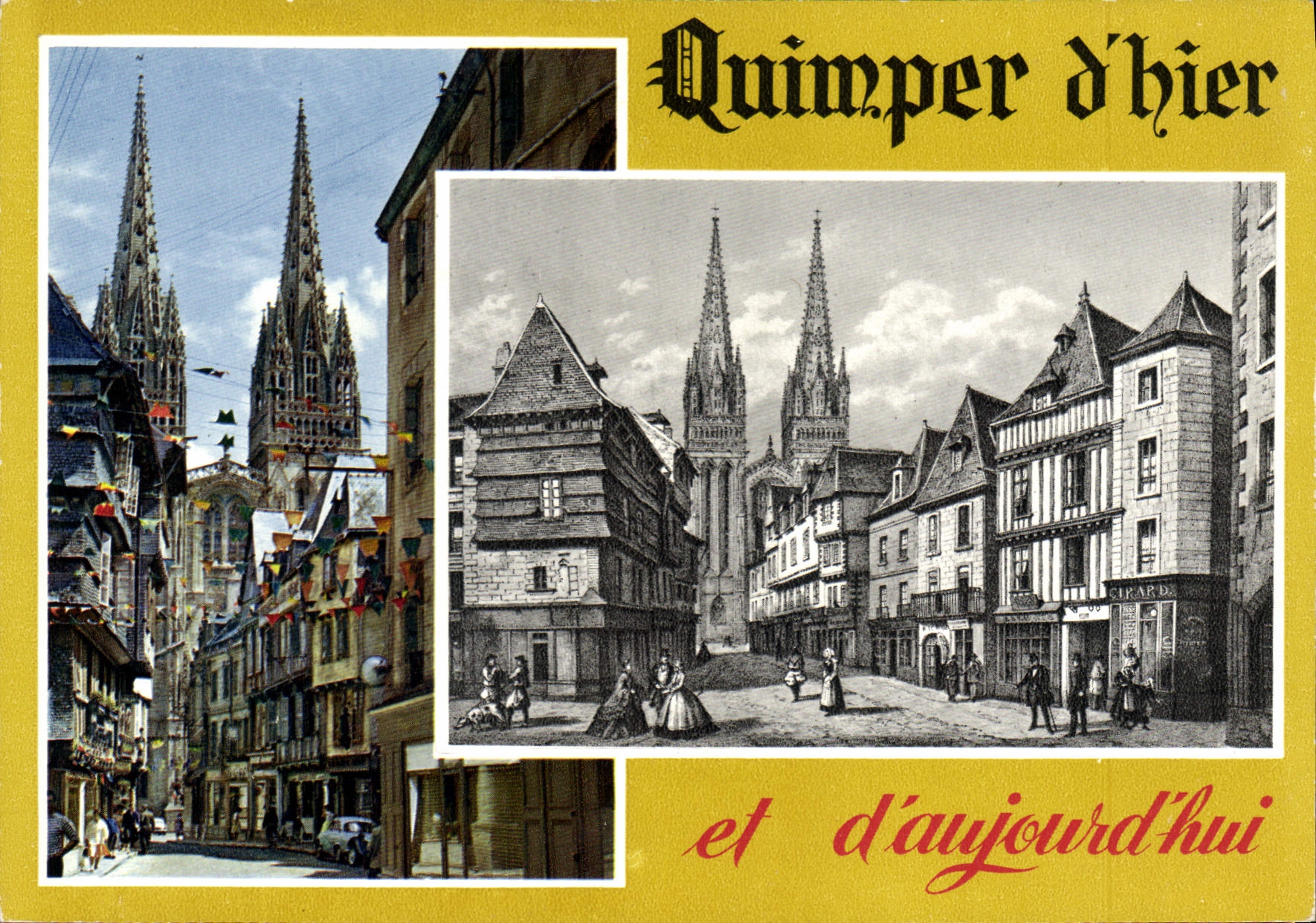 CPSM Quimper d'hier Et D'Aujourdhui rue Kéréon