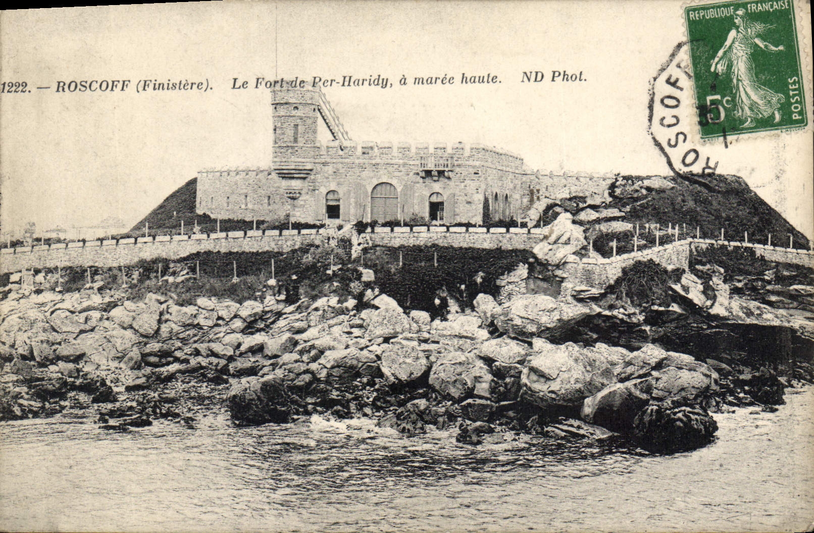 CPA Roscoff Le Fort De Per Haridy A Maree Haute