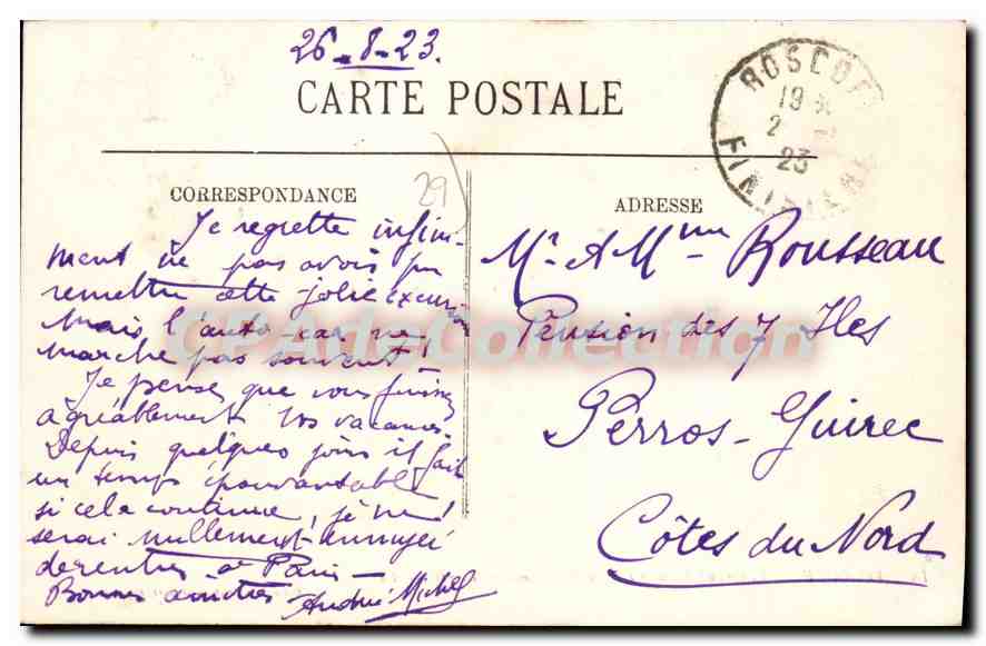 CPA Roscoff Le Grand Figuier Couvrant 660 mètres carrés — Rückseite