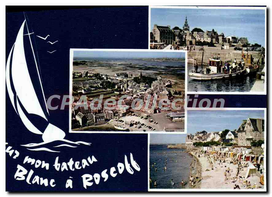 CPSM Roscoff Le Port Vedettes De I'Ile De Batz plage