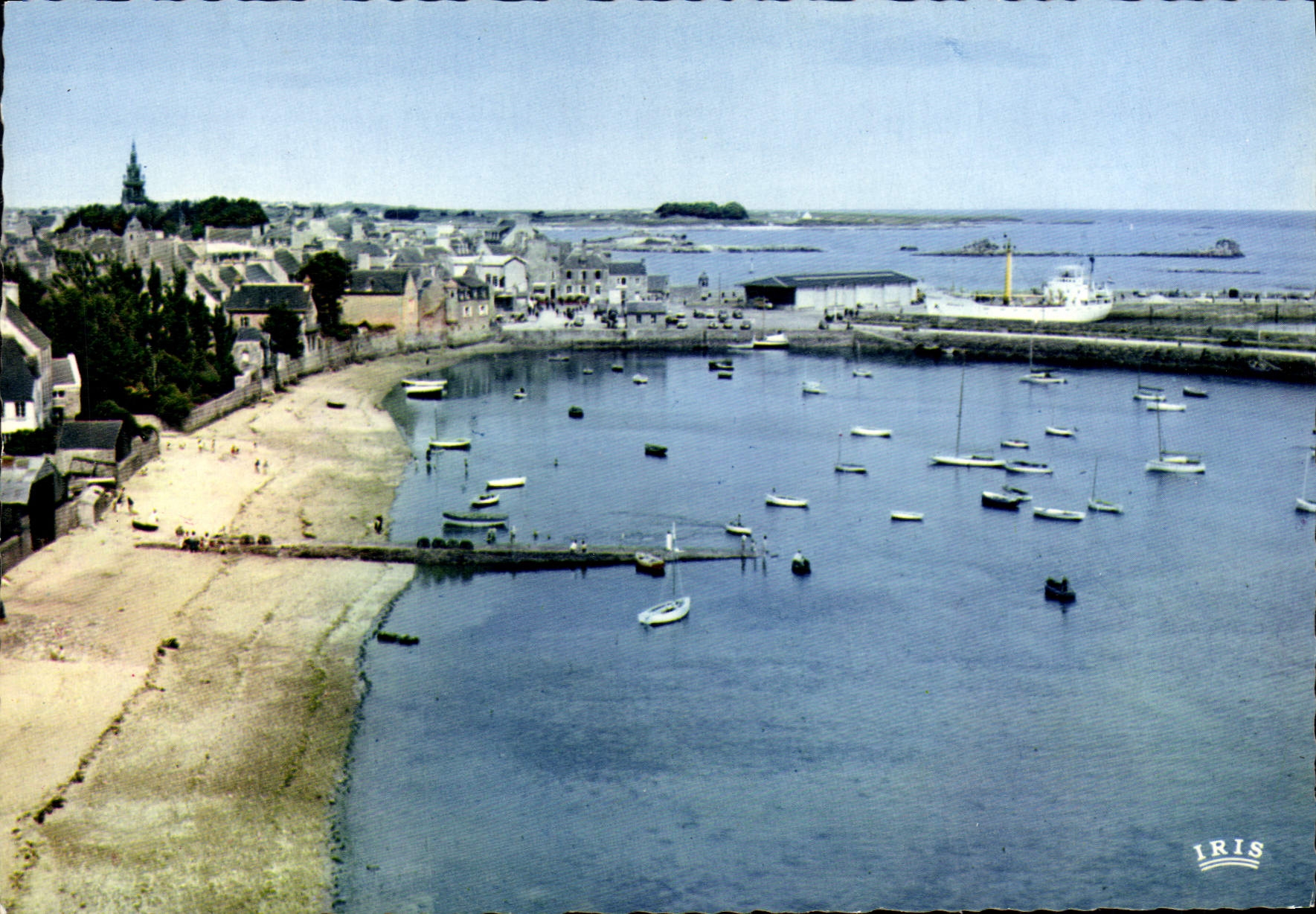CPSM Roscoff Le Port Et La Ville Vue Generale