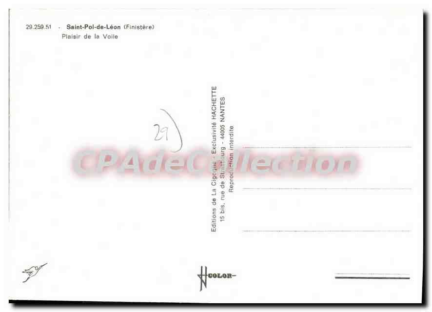 CPSM Saint Pol De Leon Plaisir De La Voile — Rückseite
