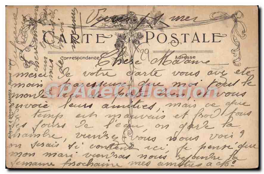 CPA La Bretagne Marie Jeanne J'Ons Queuque Chose à te dire que javons su'l' cœur — Rückseite