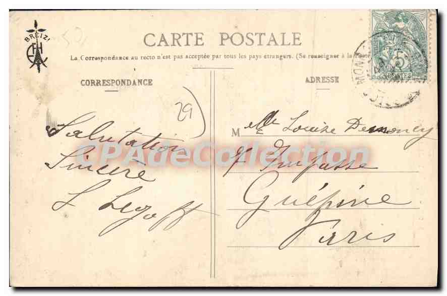CPA Bretagne Apres La Distribution Des Prix — Verso