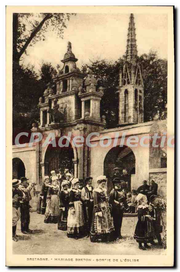 CPA Bretagne Mariage Breton Sortie De L'Eglise