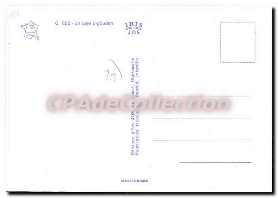 CPSM En Pays Bigouden — Verso