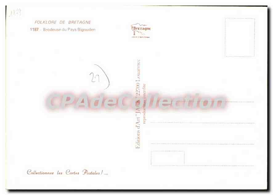 CPSM Brodeuse Du Pays Bigouden — Verso
