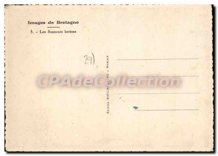 CPSM Les Sonneurs Bretons — Rückseite