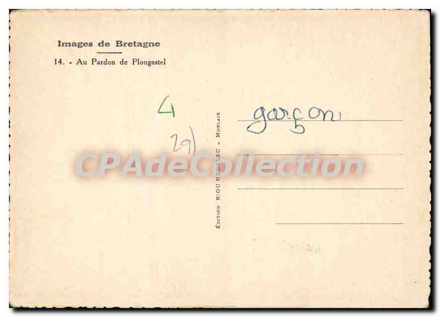 CPSM Au Pardon De Plougastel — Rückseite