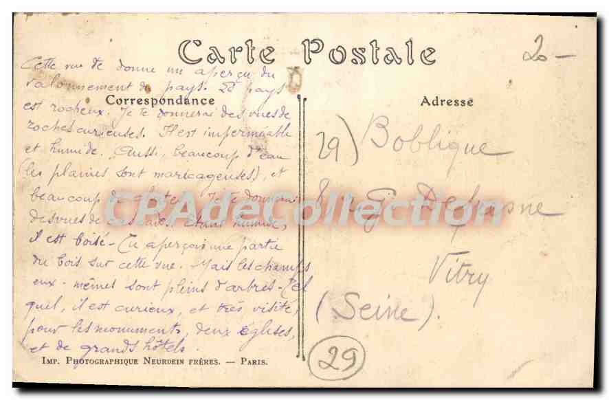 CPA Huelgoat Vue Generale — Verso