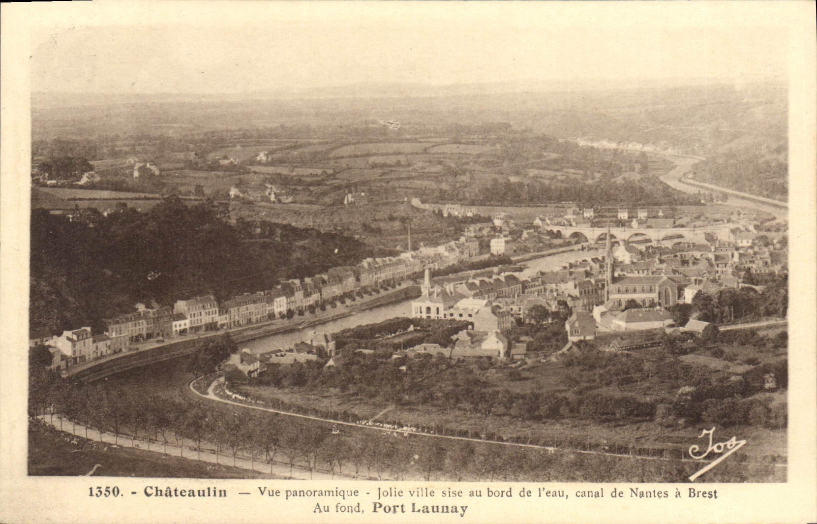 CPA Chateaulin Vue Panoramique Jolie Ville Sise Au Bord de l'eau port Launay