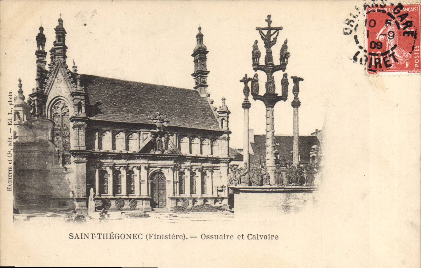 Saint-Thiégonéc (Finistère) — Ossuary and Calvary — Hachette et Cie, publisher