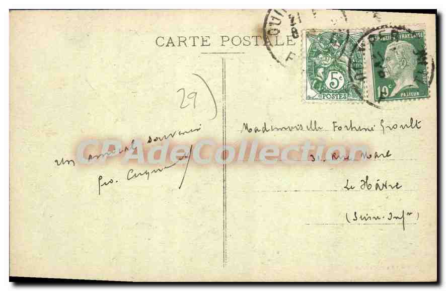CPA Quimper Vue Generale De Locmaria Poulguinan — Verso