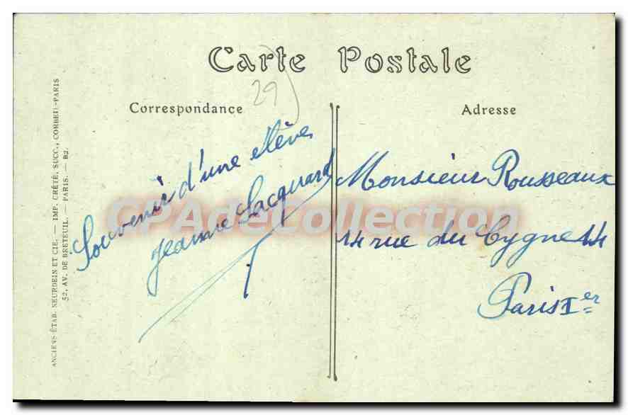 CPA Le Conquet Le Manoir Du Cosquiez — Rückseite