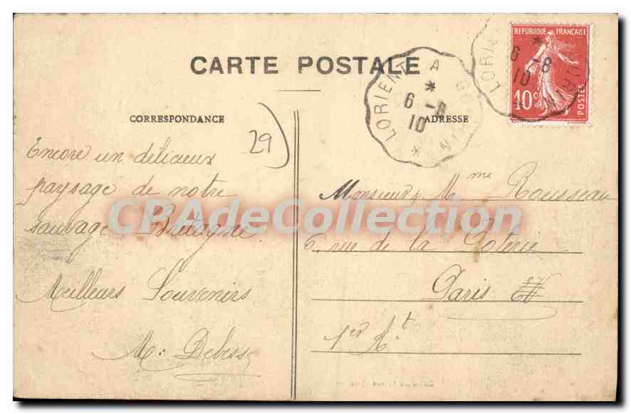 CPA Le Faouet Les Roches De Barrigan Vallee De I'Ellé — Verso