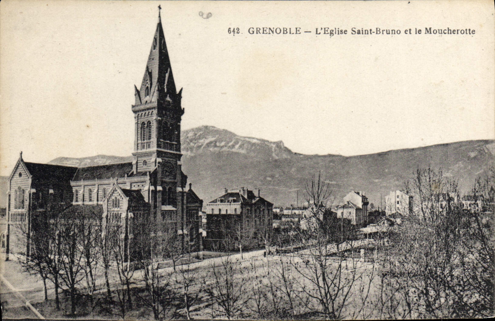 Grenoble — L'Église Saint-Bruno et le Moucherotte — éditeur anonyme, n° 642