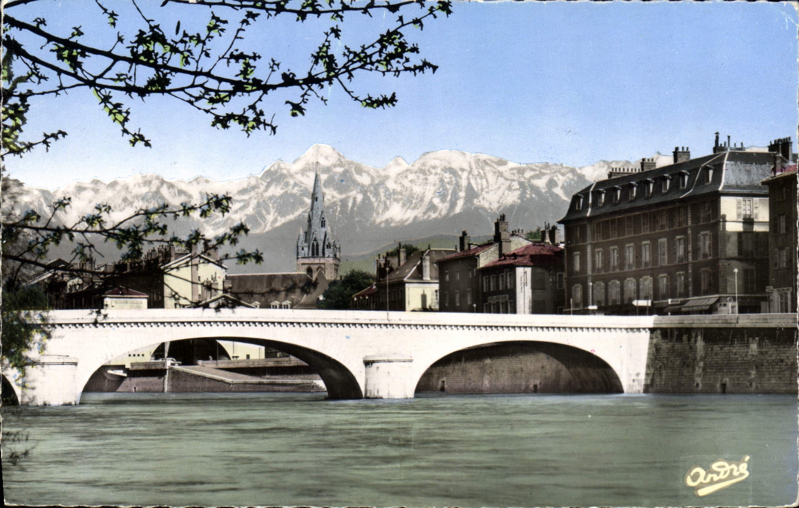 Grenoble — Brücke Marius Gontard und die Alpen — Édition d'Art André