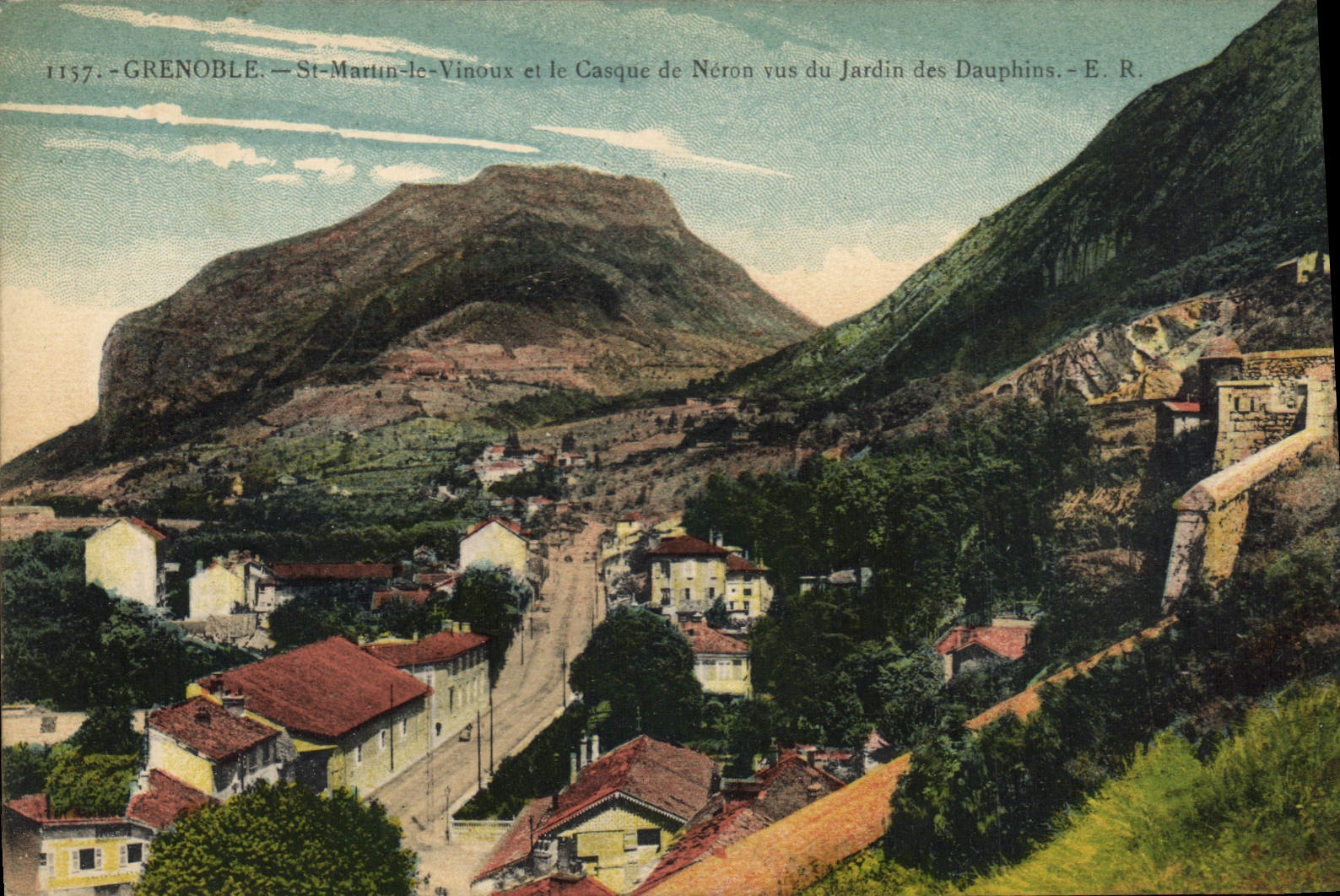 Grenoble — St-Martin-le-Vinoux et le Casque de Néron vus du Jardin des Dauphins — E. R. — n° 1157