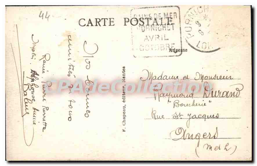 CPA Pornichet Vue Generale De La Plage et de la baie — Rückseite