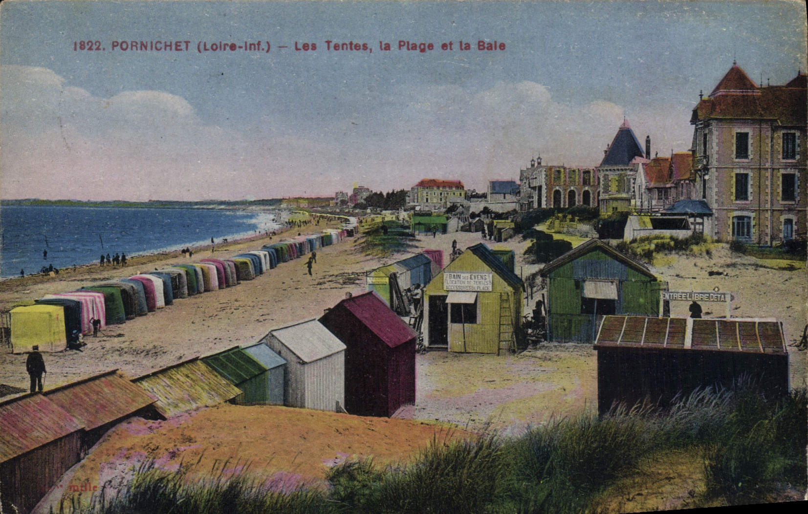 CPA Pornichet Les Tentes La Plage Et La Baie