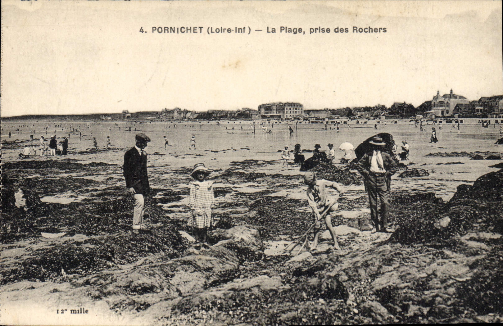 CPA Pornichet La Plage Prise Des Rochers