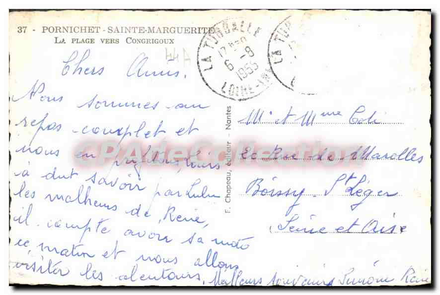 CPA Pornichet Saint Marguerite La Plage Vers Congrigoux — Rückseite
