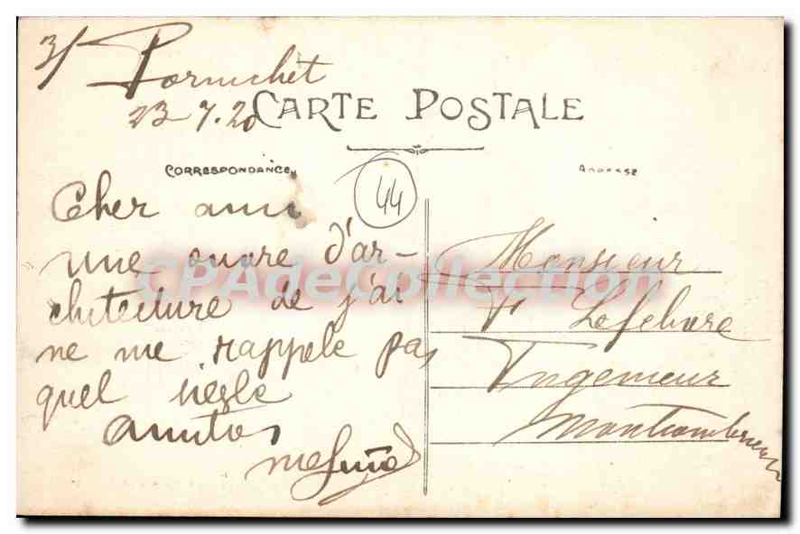 CPA Pornichet La Cote Et I'Ancien Fort — Rückseite