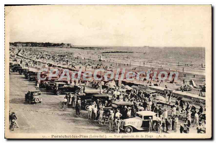 CPA Pornichet Les Pins Vue Generale De La Plage