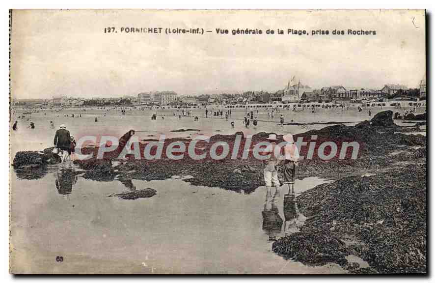 CPA Pornichet Vue Generale De La Plage Prise Des Rochers