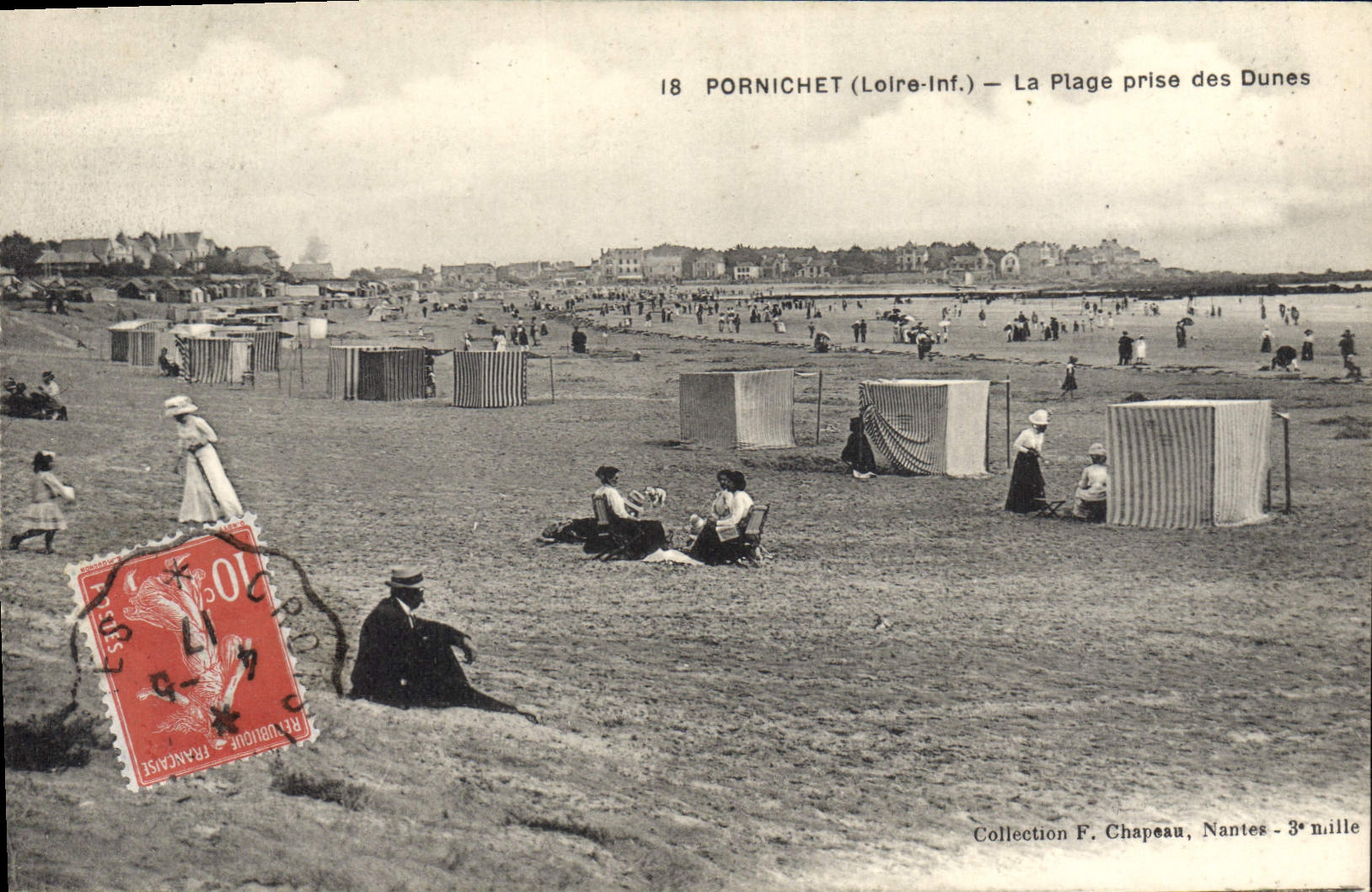 CPA Pornichet La Plage Prise Des Dunes
