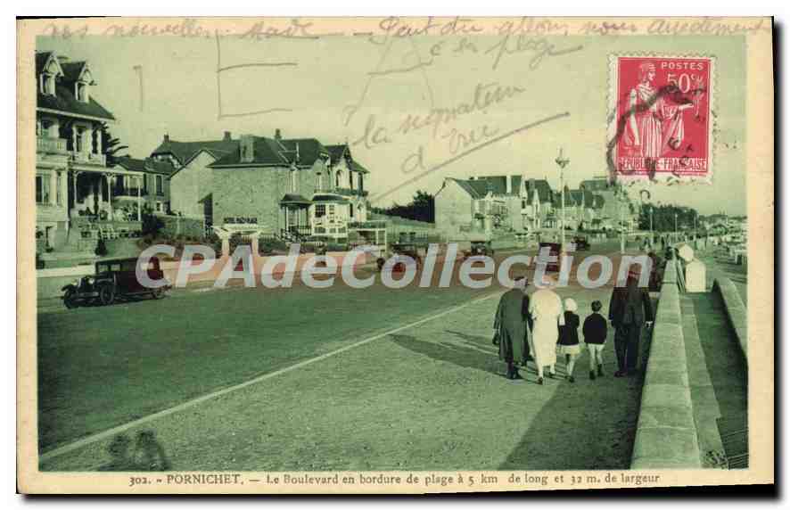 CPA Pornichet Le Boulevard En Bordure De Plage
