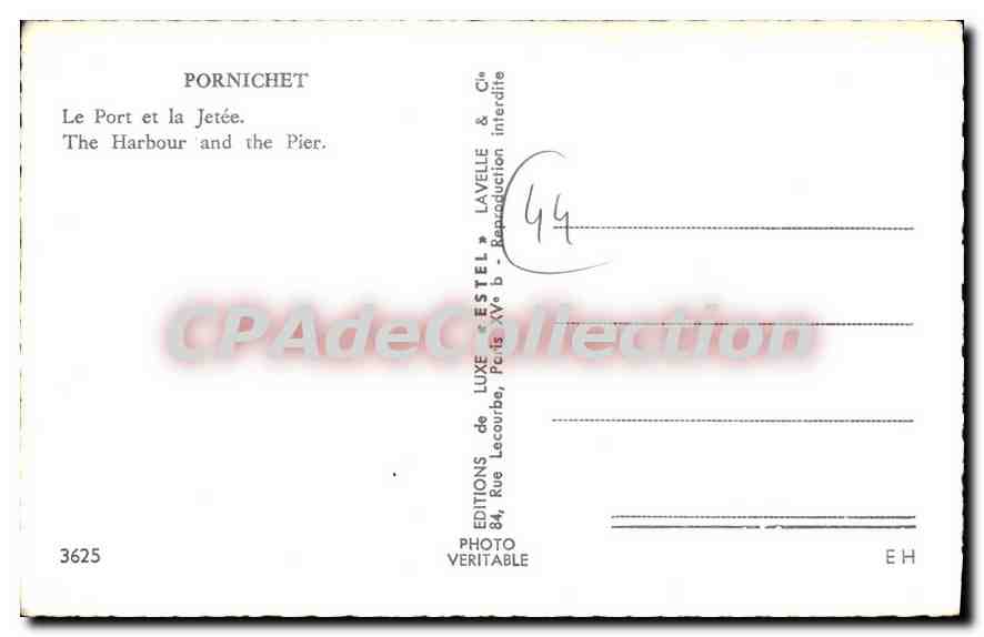 CPA Pornichet Le Port Et La Jetee — Rückseite