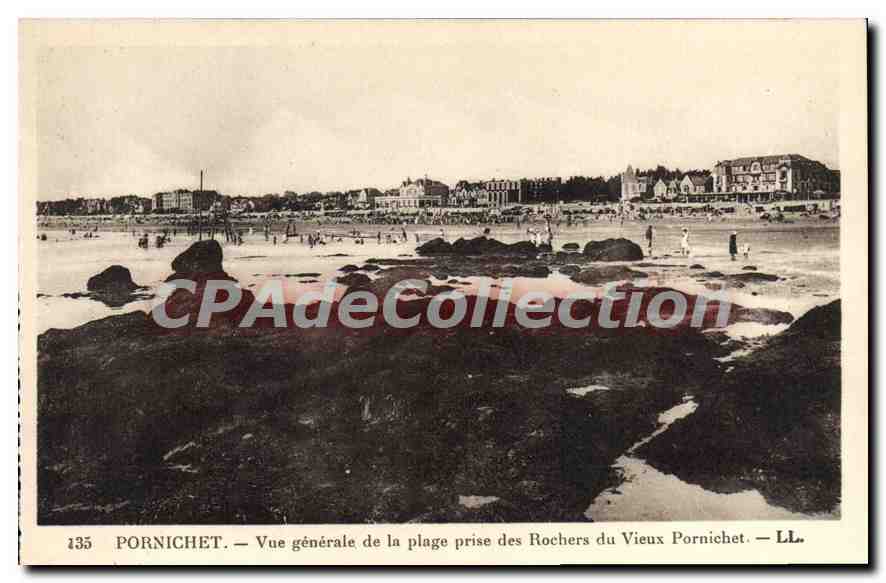 CPA Pornichet Vue Generale De La Plage Prise Des Rochers