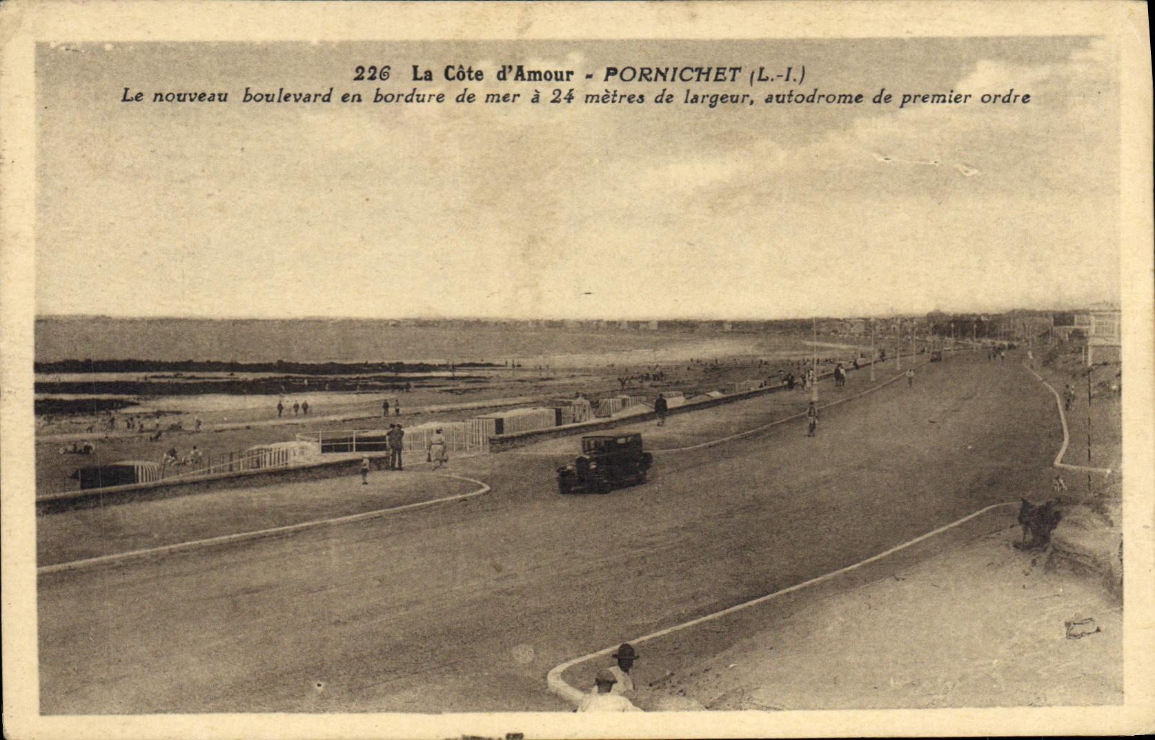 CPA Pornichet le Nouveau Boulevard En Bordure de mer autodrome