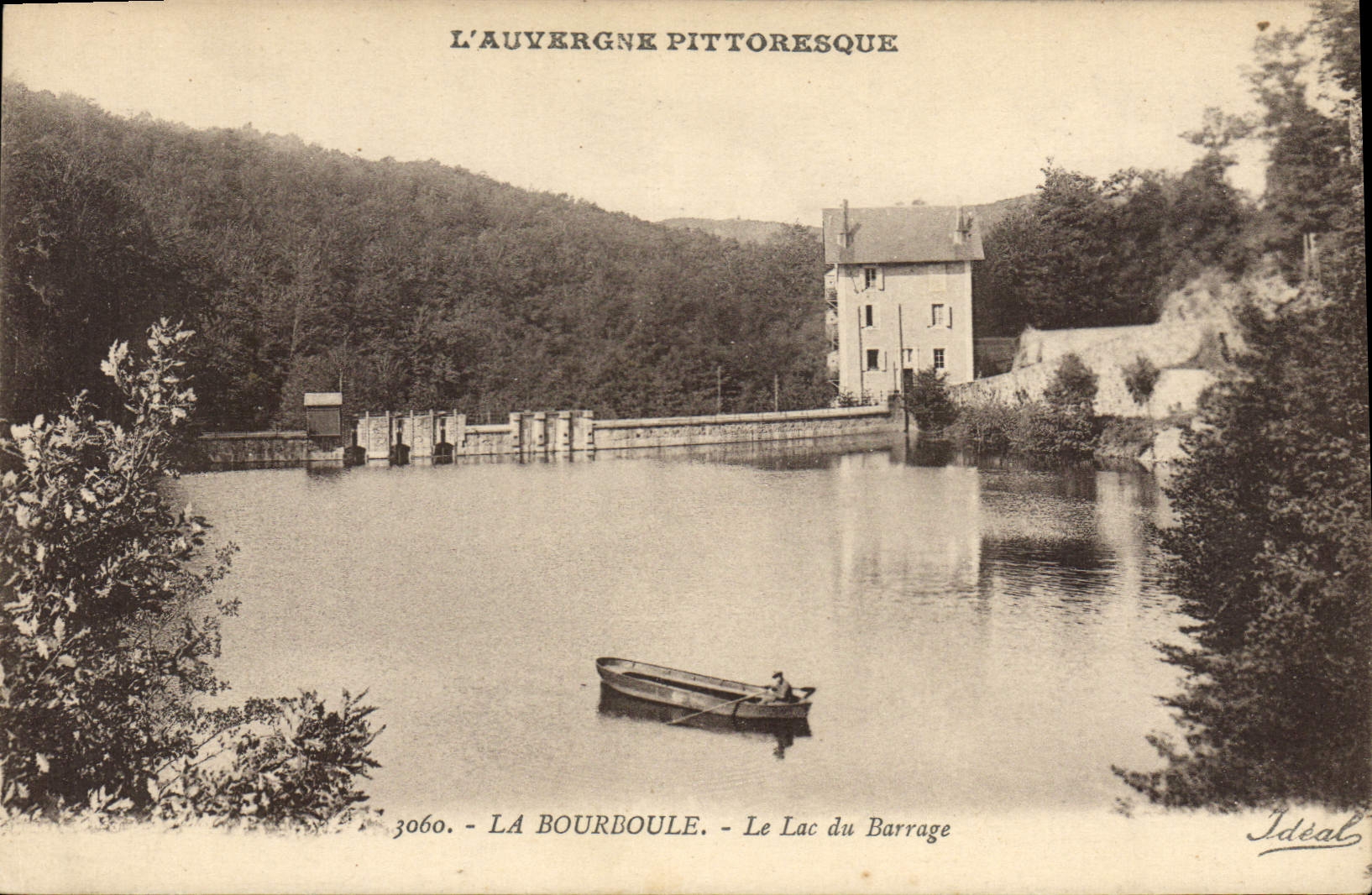 La Bourboule — Le Lac du Barrage — Éditeur Idéal, n° 3060