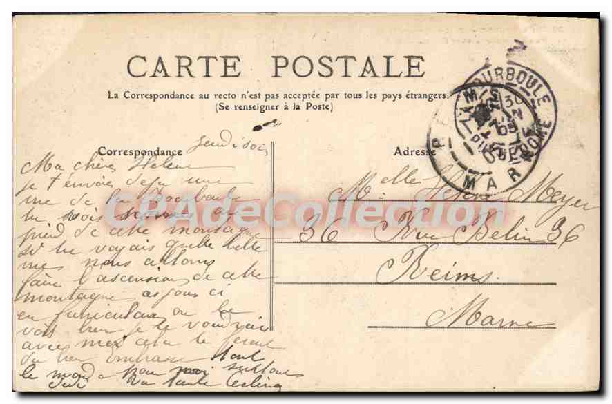 La Bourboule - Le Casino, Pont Rue du Château et le Funiculaire — éditeur inconnu, n° 38 — Verso