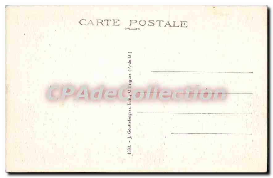 La Bourboule — Vue générale et Vallée de Vendeix — J. Gouttefanges, Éditeur (P.-de-D.) — Verso
