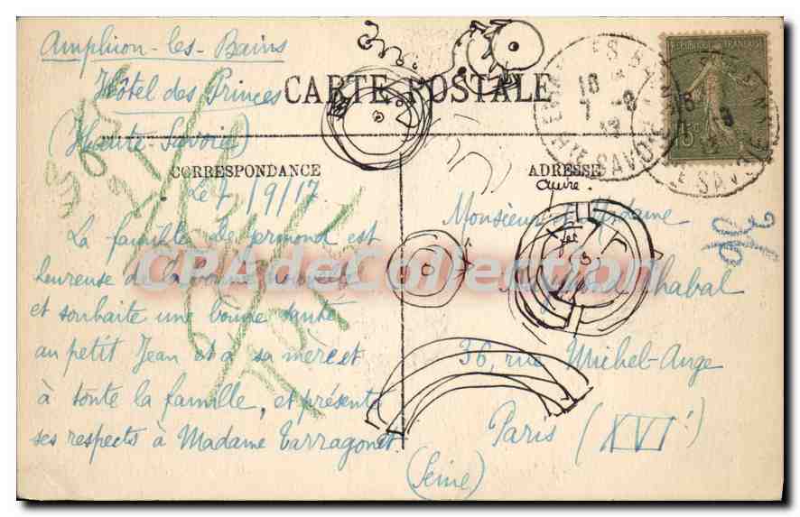 Évian-les-Bains — L'Établissement Thermal et les Hôtels — Vue prise du Lac — Selecta, n°11 — Achterkant