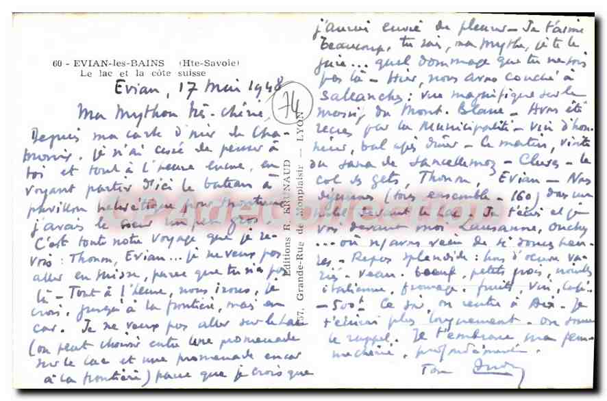 Évian-les-Bains — Le lac et la côte suisse — Éditions R. ENNAUD — Reverso