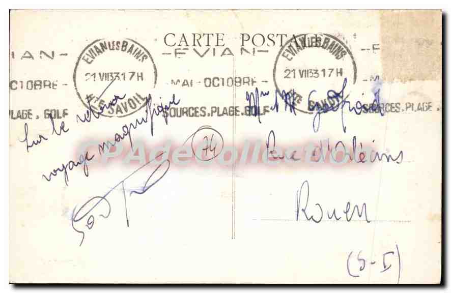 EVIAN-les-BAINS — Vue Générale, le Lac — Phot. Gondier-Mâcon — Reverso