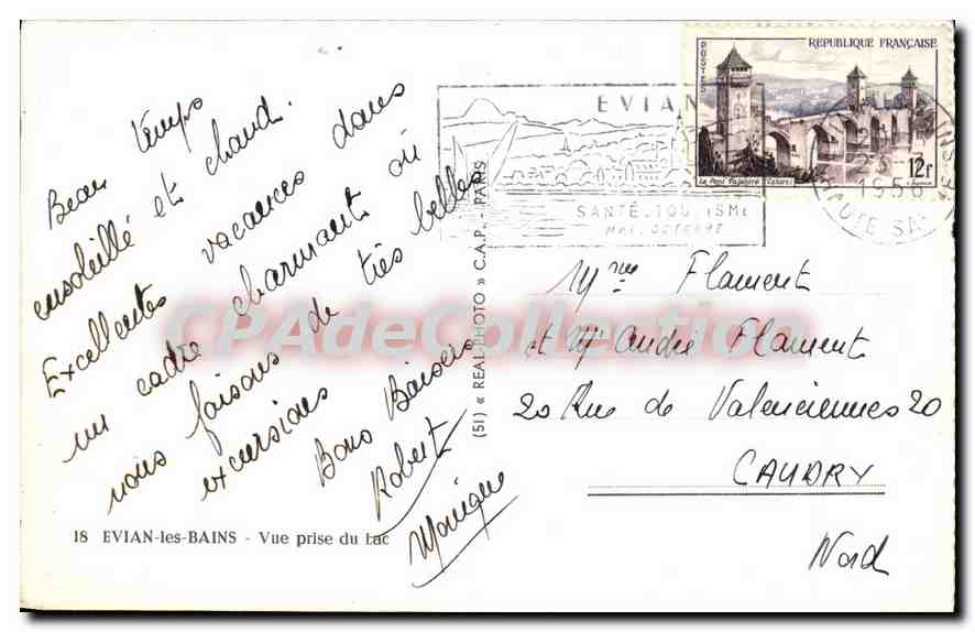 EVIAN-LES-BAINS — Vue prise du lac — C.A.P. (n°16) — Reverso