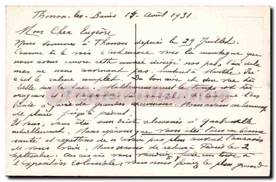 EVIAN-LES-BAINS - Vue Générale, le Lac Léman — s. F. P. 'Luce' n°107 — Reverso