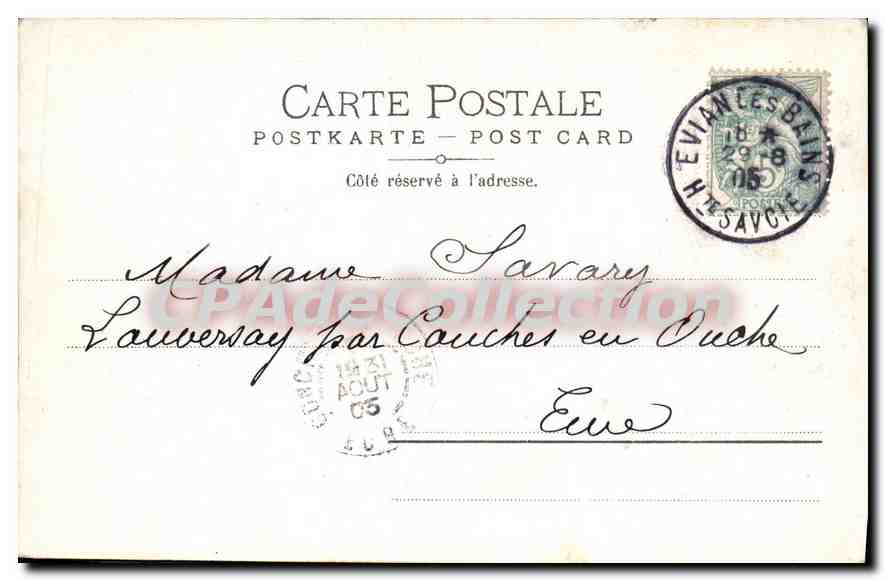 Evian-les-Bains — Le Port — M. Bruquet, C.P.N. 587 — Reverso