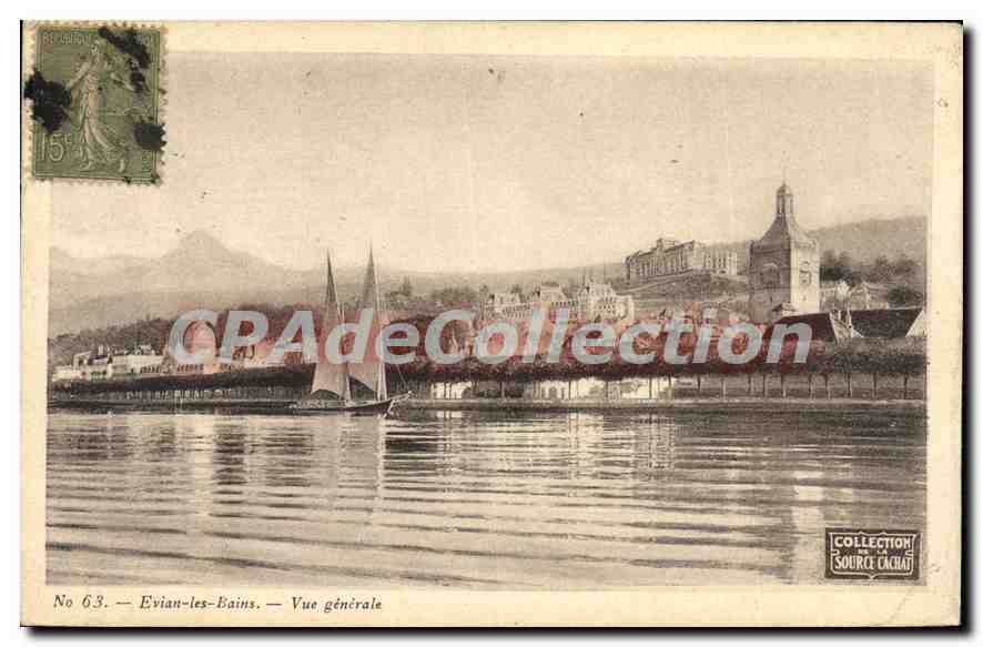 Evian-les-Bains — Vue générale — Collection Source Cachat, n° 63