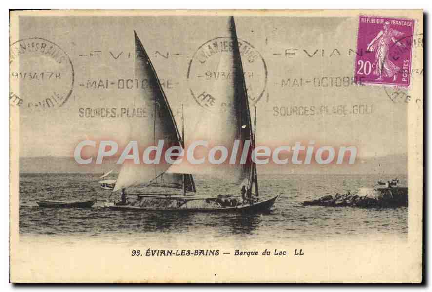 ÉVIAN-LES-BAINS — Barque du Lac LL — Éditions des Sources, Plage, Golfe
