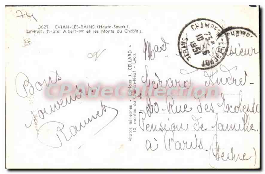 Évian-les-Bains — Le Port, l'Hôtel Albert-Ier et les Monts du Chablais — Éditions J. Cellard — Reverso