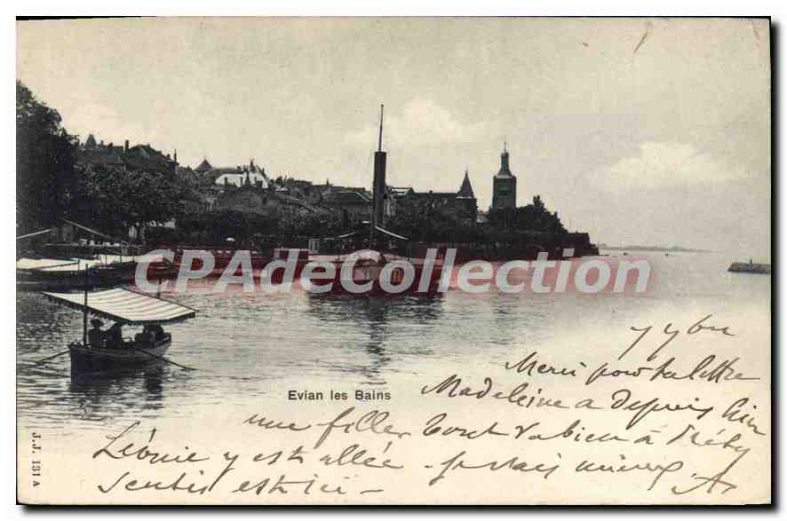 Evian-les-Bains — vue du lac et du château — J.J. 131 A - Anverso