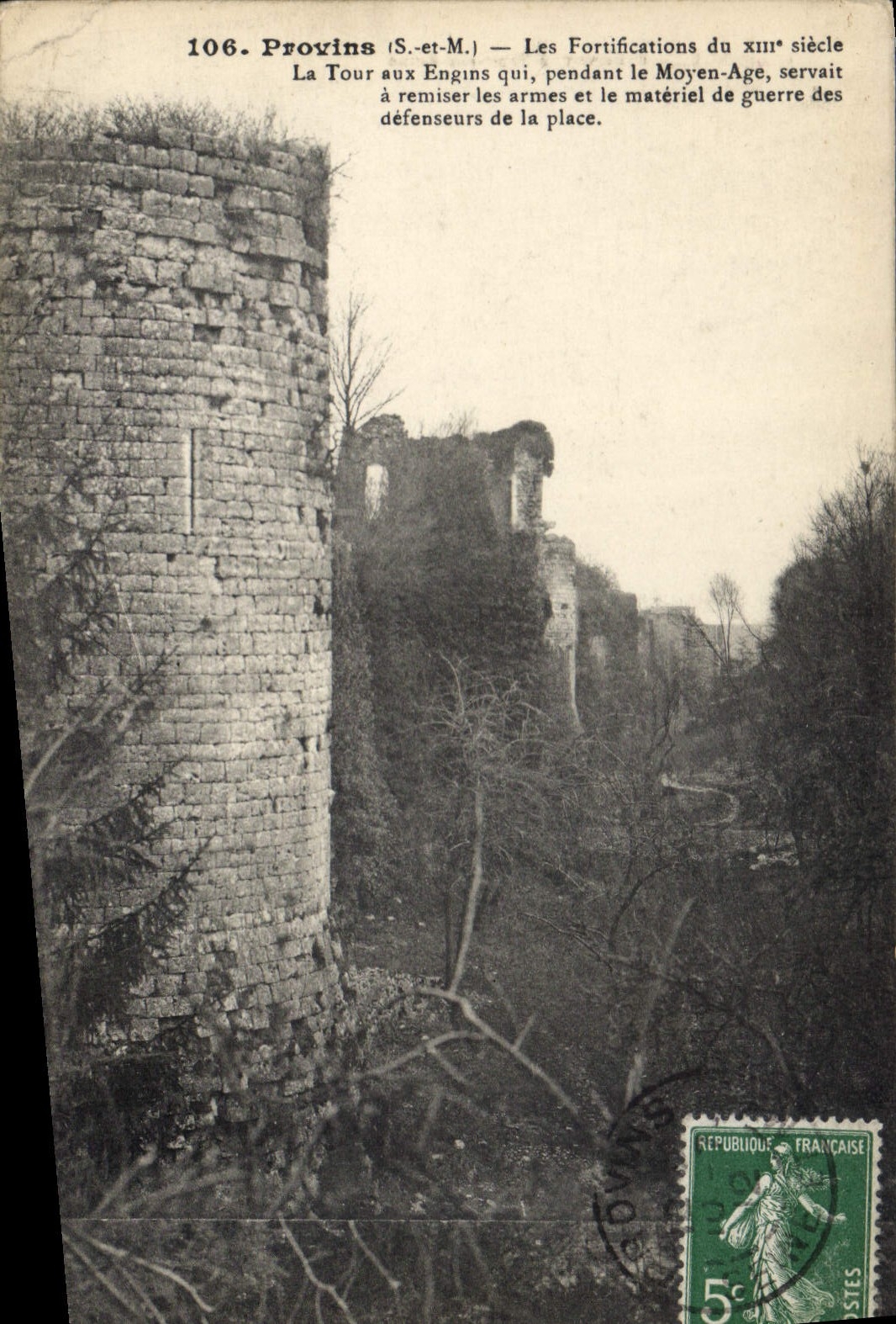 Provins (S.-et-M.) — Les Fortifications du XIIIe siècle — La Tour aux Engins