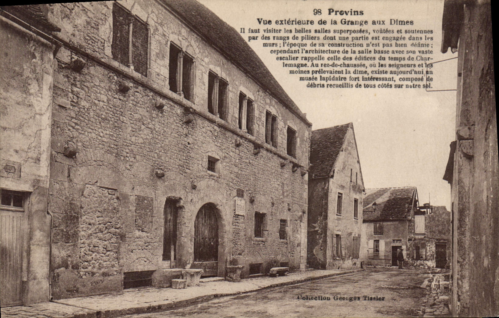Provins — Vue extérieure de la Grange aux Dîmes — Collection Georges Tissier